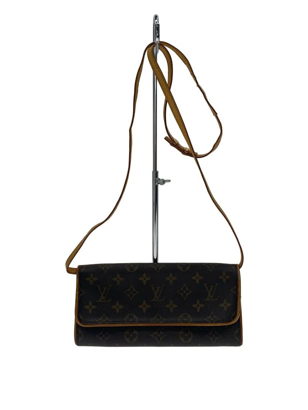 LOUIS VUITTON Pochette Twin Monogram Canvas Brown